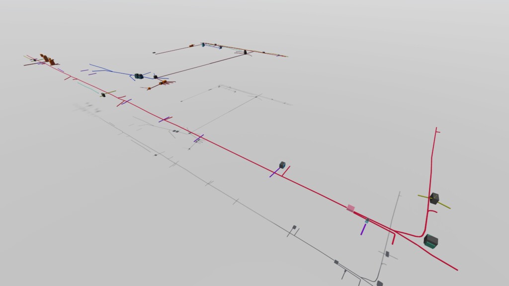 3D Services Model – Model of underground utilities Cat scan survey, cat scanning services, utility detection, 3d model of underground utilities