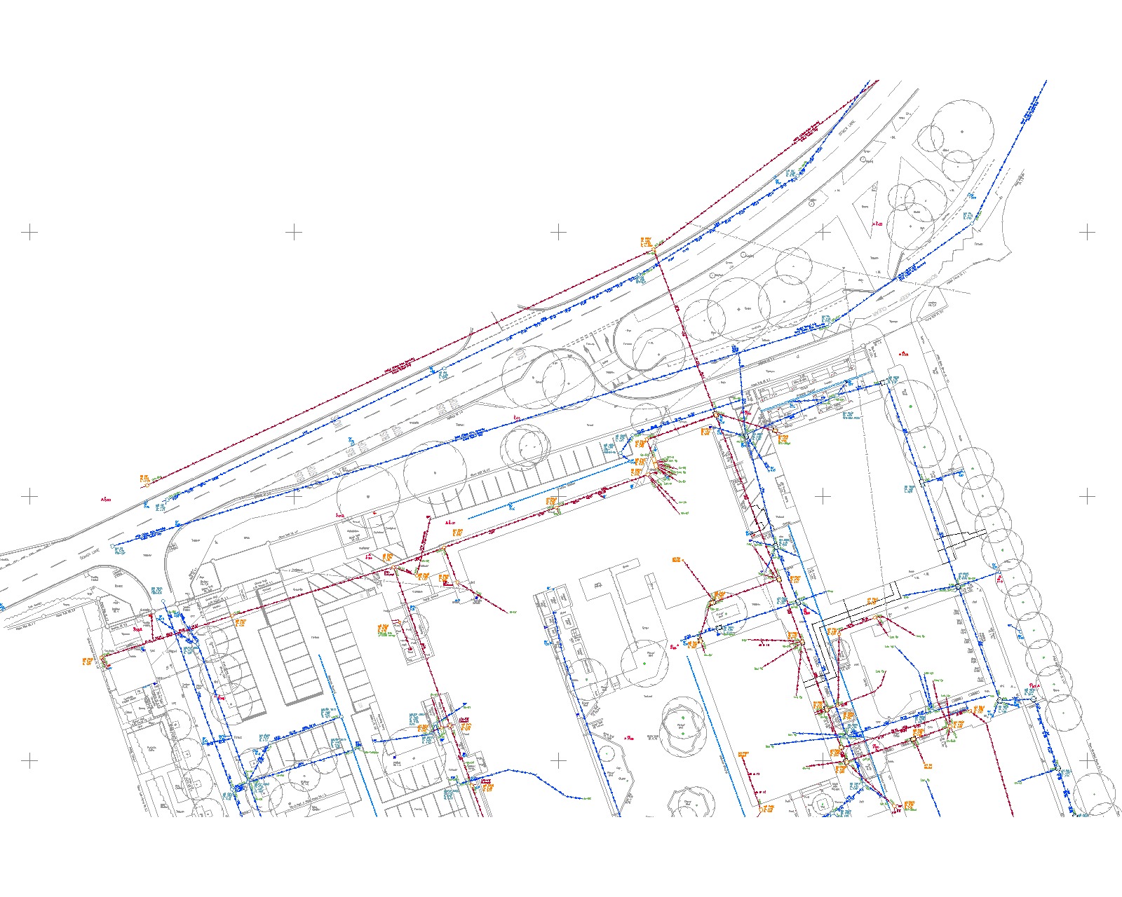Image shows drainage connectivity plan provided as part of a CCTV Drainage Survey conducted at Bay House School in Gosport